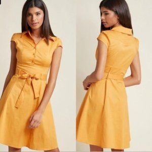 New ModCloth 50s inspired Shirt Dress In Ginger M